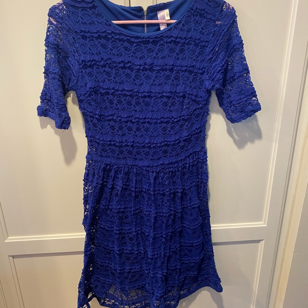 Blue lace dress